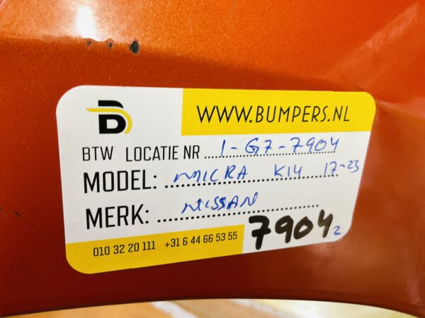 BUMPER Nissan Micra K14  2017-2023 VOORBUMPER 1-G7-7904z