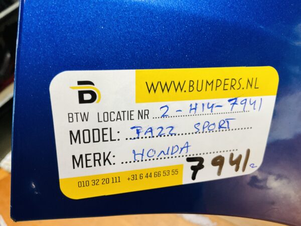 BUMPER Honda Jazz Sport VOORBUMPER 2-H14-7941z