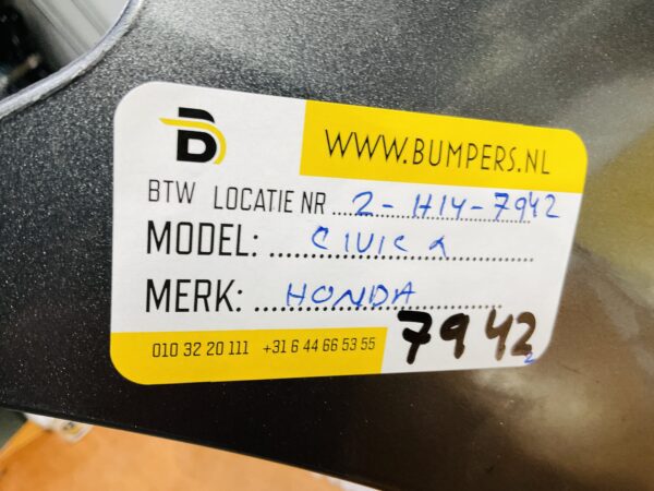 BUMPER Honda Civic X VOORBUMPER 2-H14-7942z