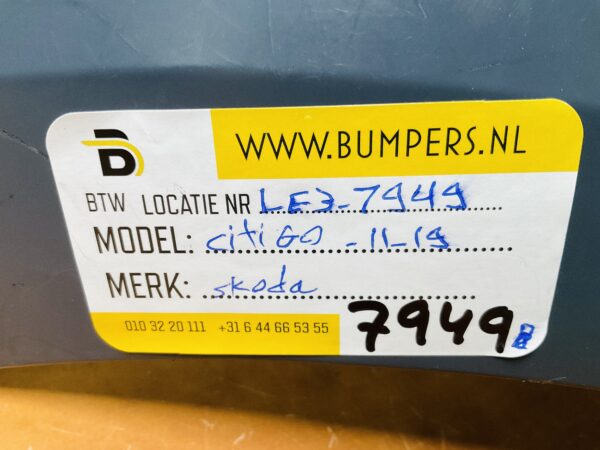 Bumper Skoda Citigo 2011-2019 Achterbumper 1-E3-7949R