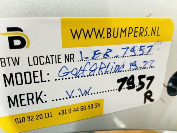 Bumper Volkswagen Golf 8 Rline  2019-2022 Achterbumper 1-E8-7957R