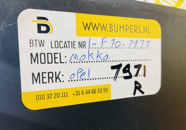 Bumper Opel Mokka  Achterbumper 1-F10-7971R