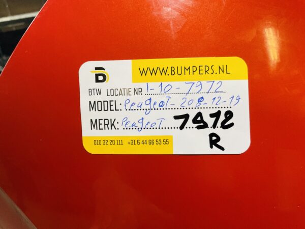 Bumper Peugeot 208 2012-2019 Achterbumper 1-F10-7972R