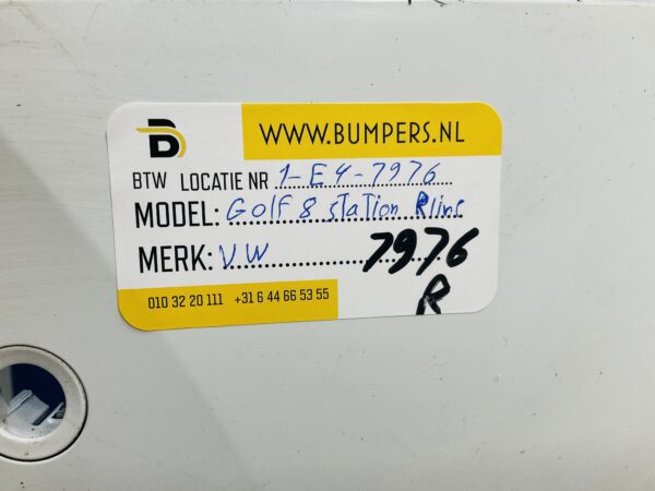 Bumper Volkswagen Golf 8 Stationwagen Rline R Line 2019-2022 Achterbumper 1-E4-7976R