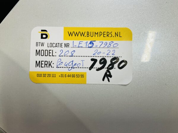 Bumper Peugeot 2008 2019-2023Achterbumper 1-E10-7980R