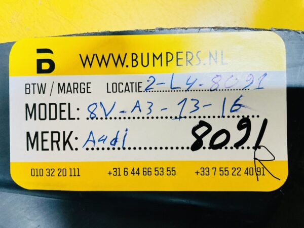 Onderplaat Audi 8V A3 2013-2016 BumperLip  2-L4-8091R
