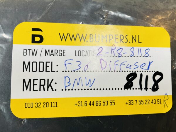 Diffuser Bmw 4 Series F36 15857711 Bumperlip 2-R8-8118R