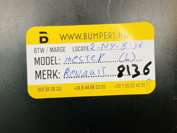 Bumper Hoek Renault Master Lift 851210001 Achterbumper 2-N4-8136R