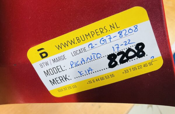 BUMPER Kia Picanto 2017-2022 VOORBUMPER 2-G7-8208z