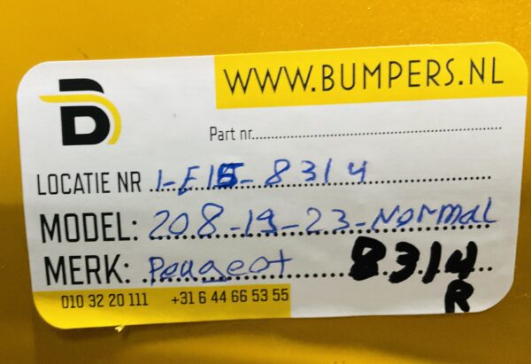 Bumper Peugeot 208 2019-2023 Normaal Achterbumper 1-E7-8314R