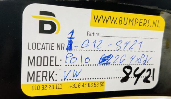 Bumper Volkswagen Polo 2G 2017-2021 2G0807221 4XPdc Voorbumper 1-G12-8421