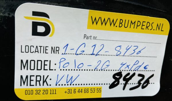 Bumper Volkswagen Polo 2G 2017-2021 2G0807221 4XPdc Voorbumper 1-G12-8436