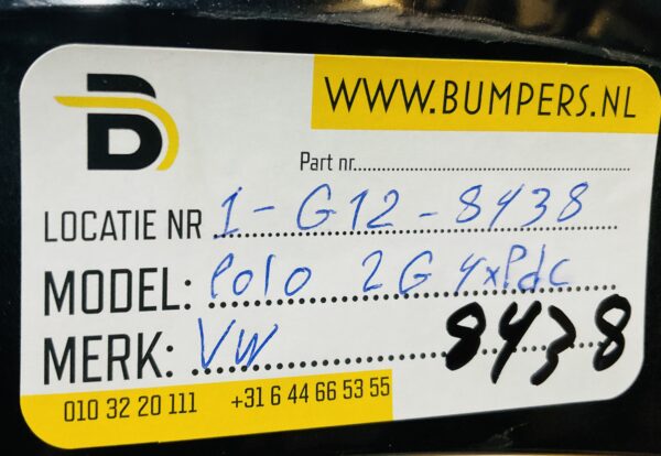 Bumper Volkswagen Polo 2G 2017-2021 2G0807221 4XPdc Voorbumper 1-G12-8438