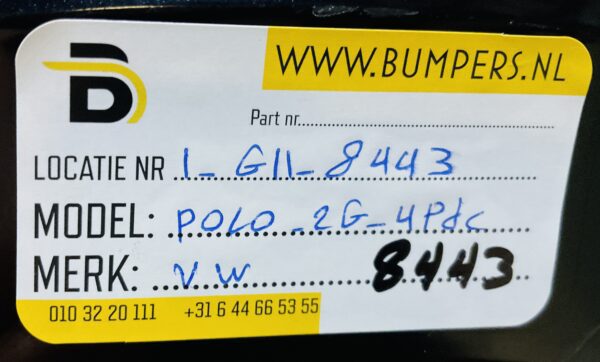 Bumper Volkswagen Polo 2G 2017-2021 2G0807221 4XPdc Voorbumper 1-G11-8443