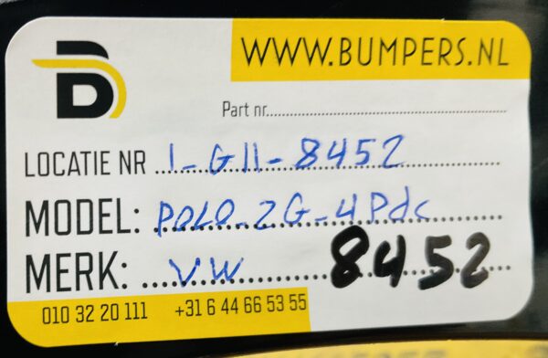 Bumper Volkswagen Polo 2G 2017-2021 2G0807221 4XPdc Voorbumper 1-G11-8452