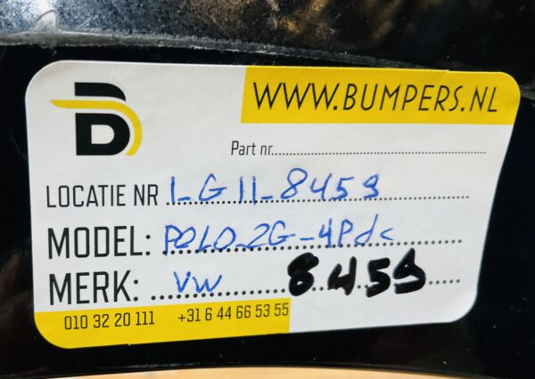 Bumper Volkswagen Polo 2G 2017-2021 2G0807221 4XPdc Voorbumper 1-G11-8459