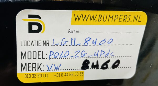 Bumper Volkswagen Polo 2G 2017-2021 2G0807221 4XPdc Voorbumper 1-G11-8460