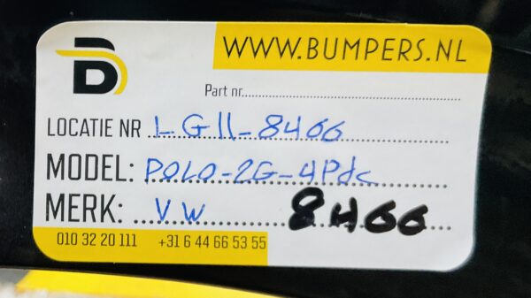 Bumper Volkswagen Polo 2G 2017-2021 2G0807221 4XPdc Voorbumper 1-G11-8466