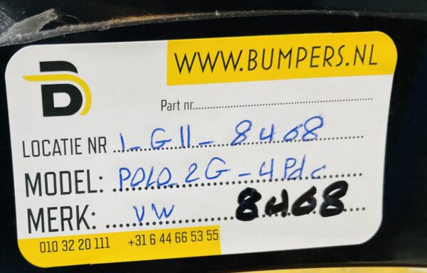 Bumper Volkswagen Polo 2G 2017-2021 2G0807221 4XPdc Voorbumper 1-G11-8468