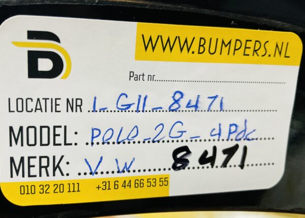 Bumper Volkswagen Polo 2G 2017-2021 2G0807221 4XPdc Voorbumper 1-G11-8471