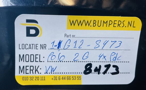 Bumper Volkswagen Polo 2G 2017-2021 2G0807221 4XPdc Voorbumper 1-G12-8473