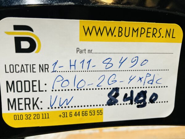 Bumper Volkswagen Polo 2G 2017-2021 2G0807221 4XPdc Voorbumper 1-G11-8490