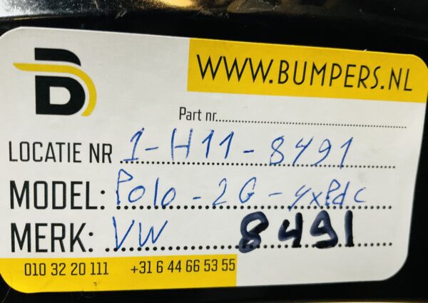 Bumper Volkswagen Polo 2G 2017-2021 2G0807221 4XPdc Voorbumper 1-H11-8491
