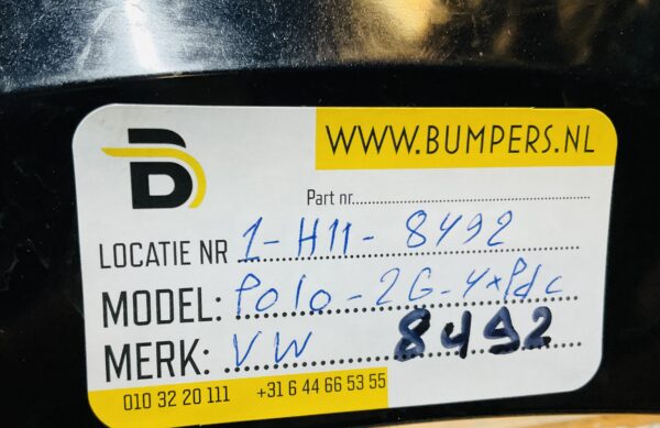 Bumper Volkswagen Polo 2G 2017-2021 2G0807221 4XPdc Voorbumper 1-H11-8492