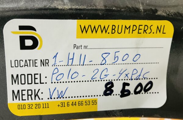 Bumper Volkswagen Polo 2G 2017-2021 2G0807221 4XPdc Voorbumper 1-H11-8500