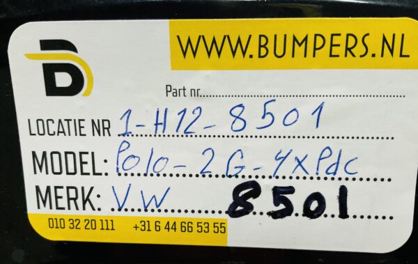 Bumper Volkswagen Polo 2G 2017-2021 2G0807221 4XPdc Voorbumper 1-H12-8501