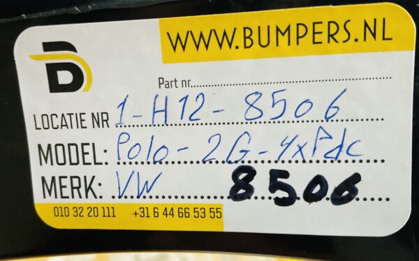 Bumper Volkswagen Polo 2G 2017-2021 2G0807221 4XPdc Voorbumper 1-H12-8506