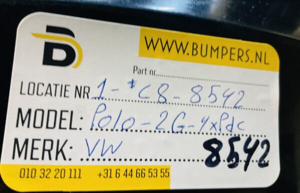 Bumper Volkswagen Polo 2G 2017-2021 2G0807221 4XPdc Voorbumper 1-C8-8542