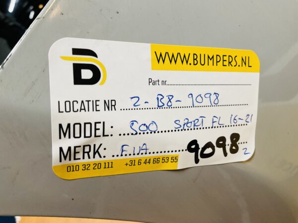 BUMPER Fiat 500 Facelift 2016-2022 VOORBUMPER 2-B8-9098z