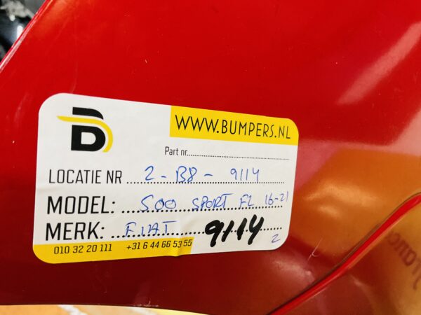 BUMPER Fiat 500 Sport Facelift 2016-2021 VOORBUMPER 2-B8-9114z