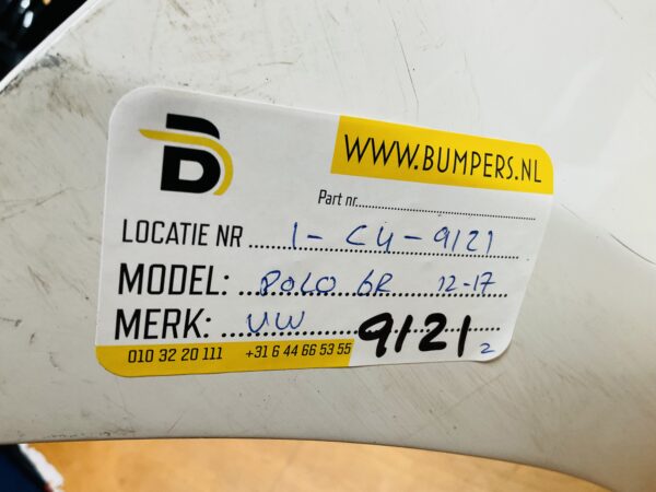 BUMPER Volkswagen Polo 6R kls 2012-2016 VOORBUMPER 1-C4-9121z