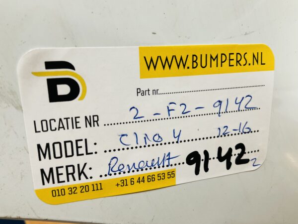 BUMPER Renault Clio 4 2012-2016 VOORBUMPER 2-F2-9142z