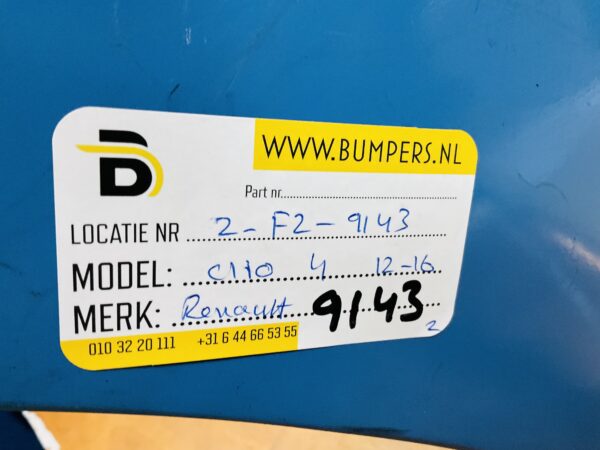 BUMPER Renault Clio 4 2012-2016 VOORBUMPER 2-F2-9143z