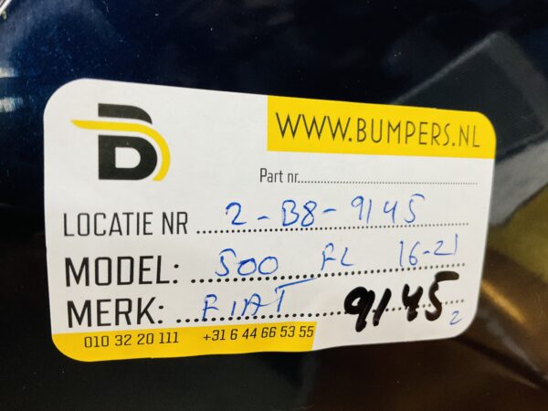 BUMPER Fiat 500 Facelift 2016-2021 VOORBUMPER 2-B8-9145z