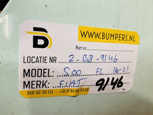 BUMPER Fiat 500 Facelift 2016-2021 VOORBUMPER 2-B8-9146z