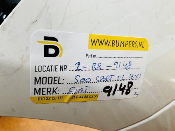 BUMPER Fiat 500 Sport Facelift 2016-2021 VOORBUMPER 2-B8-9148z