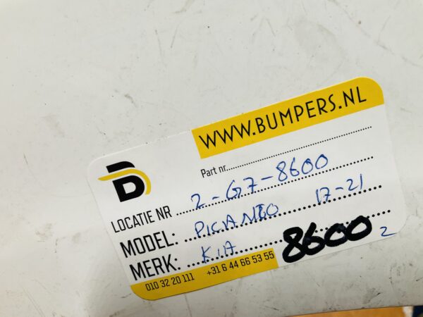 BUMPER Kia Picanto 2017-2021 VOORBUMPER 2-G7-8600z