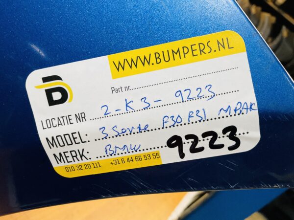 BUMPER BMW 3 Serie F30 F31 MPakket M-Pakket 4xpdc VOORBUMPER 2-K3-9223z