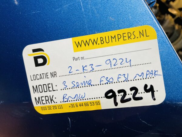 BUMPER BMW 3 Serie F30 F31 MPakket M-Pakket 4xpdc VOORBUMPER 2-K3-9224z