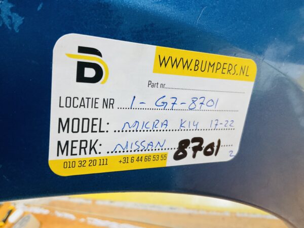 BUMPER Nissan Micra K14 2017-2022 VOORBUMPER 1-G7-8701z