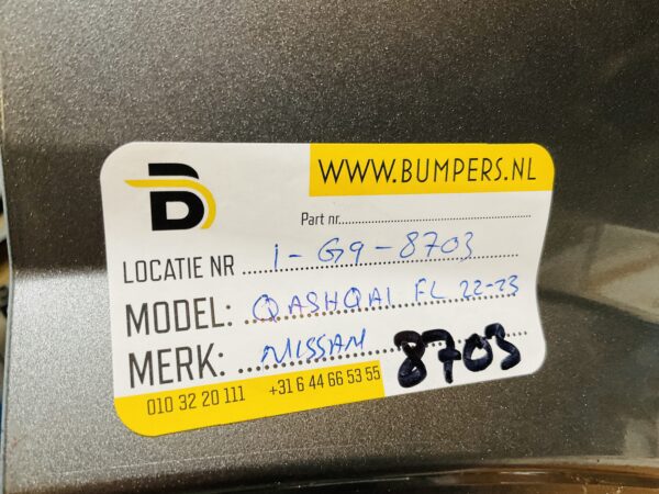 BUMPER Nissan Qashqai Facelift 2022-2023 VOORBUMPER 1-G9-8703z