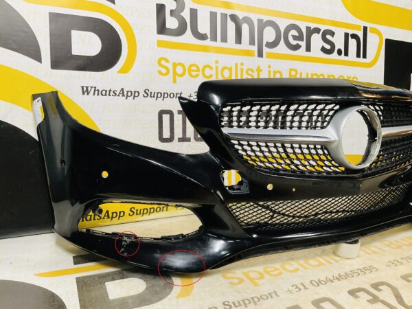 BUMPER Mercedes C Klasse W205 Normaal 6xpdc Diamond Grill 2014-2017 VOORBUMPER 1-A4-8769z
