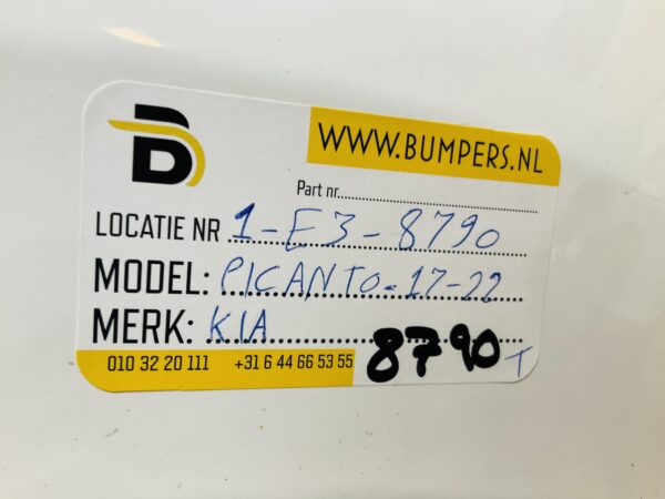 Bumper Kia Picanto 2017-2022 86611G6000 Achterbumper1-E3-8790R