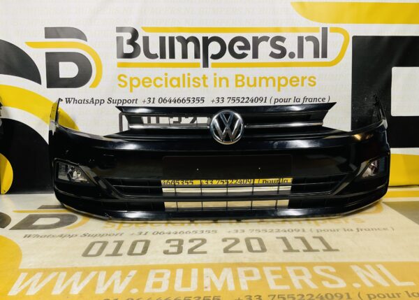 BUMPER Volkswagen Polo 2G +Mistlamp Grill  2017-2021 VOORBUMPER 1-C3-8818z