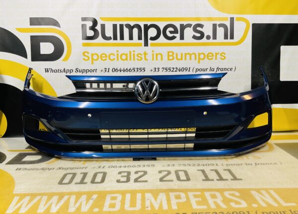 BUMPER Volkswagen Polo 2G + Grill 4xpdc 2017-2021 VOORBUMPER 1-C3-8823z