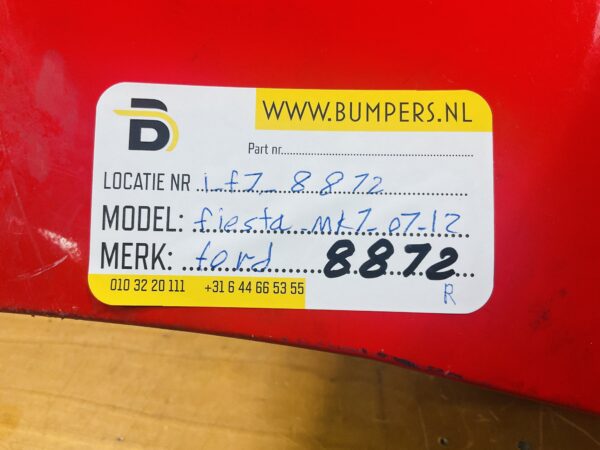 Bumper Ford Fiesta MK7 2007-2012 8A6117K823 Achterbumper 1-F7-8872R